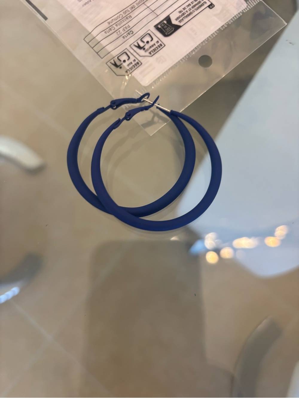 Blue Hoop Earrings - Women Jewelry